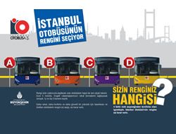 stanbul otobslerinin rengini seiyor