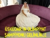 Olimpiyat ampiyonu Asl Gelinlikle...